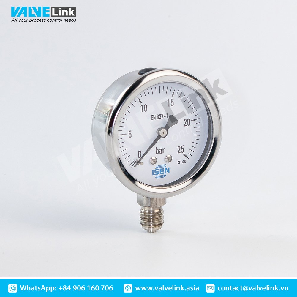 Liquid Fillable Industrial Pressure Gauge ISEN-MGS10-63-25-BSP-B