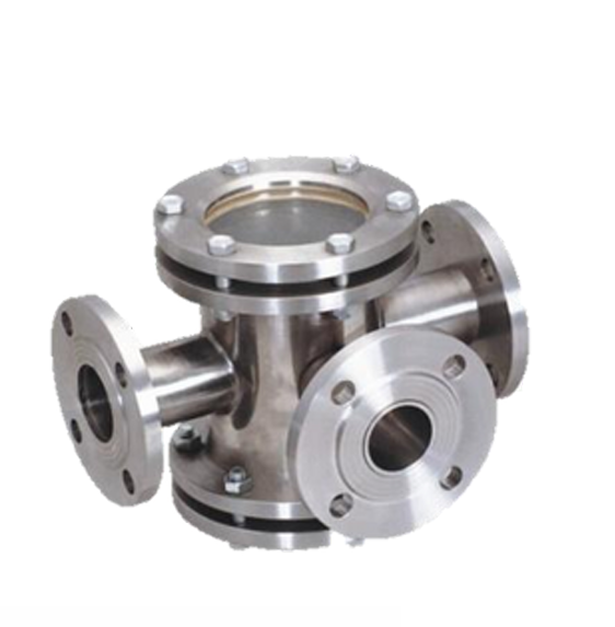 ISEN Four-Way Flanged Sight Glass