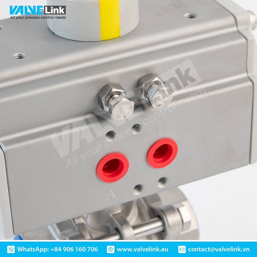 Pneumatic stainless steel three piece Control ball valve with internal thread VQ611F-16P3 - Image 2