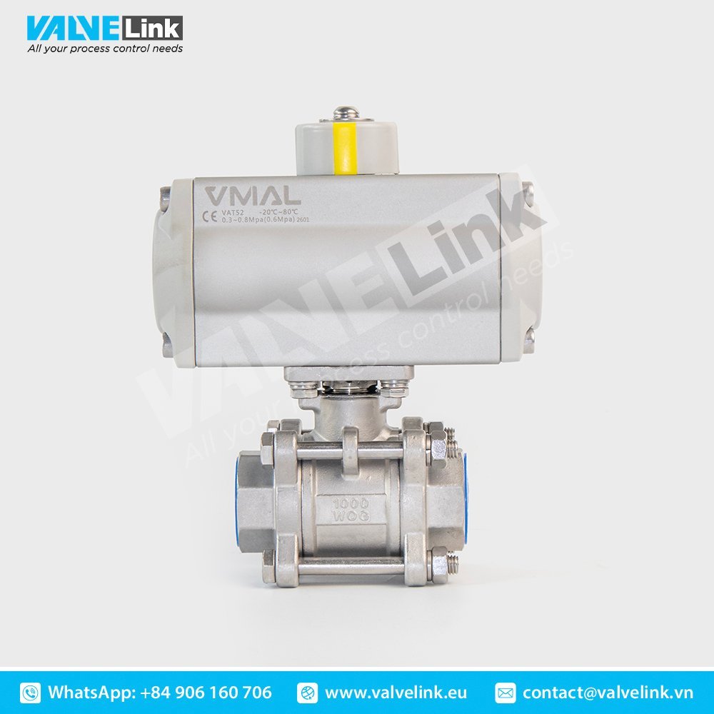 Pneumatic stainless steel three piece Control ball valve with internal thread VQ611F-16P3 - Image 3